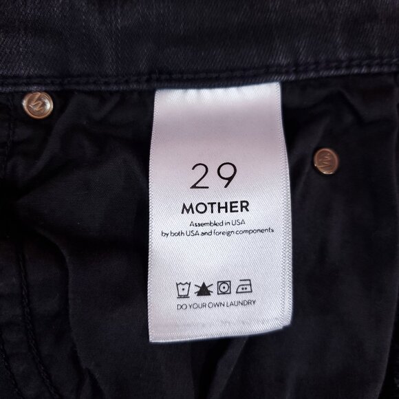 Mother Stunner Zip Ankle Step Fray Not Guilty Womens Size 29 Black Raw Hem Jeans - Picture 12 of 14